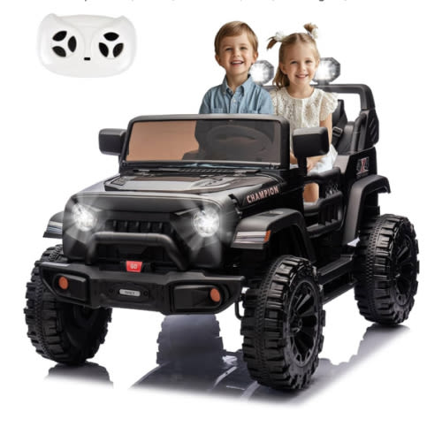 24V Two-Seater Ride on Jeep Car, 400W Motor Kids' Electric Vehicles W/Parents Control, Ride on Toys for Big Kids with Four-Wheels Suspension, Music, Bluetooth, USB, Headlights, White