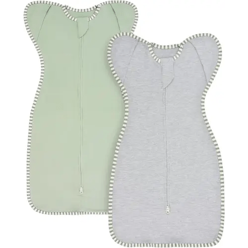 Swaddles for Newborns Swaddle 0-3 Months Sleep Sack Arms Up Swaddle 0-3 Months Transition Swaddle, 2-Pack Baby Swaddles for Boy Girl with Arms In/Out 2-Way Zipper 100% Cotton 0.8 Tog (Small 5-14lbs)