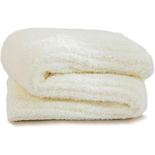 Baby Fluffy Throw Blanket Reversible Ultra Soft Cozy Luxury Blankets for Bed or Sofa Crib Stroller Machine Washable(Cream,28"x40")