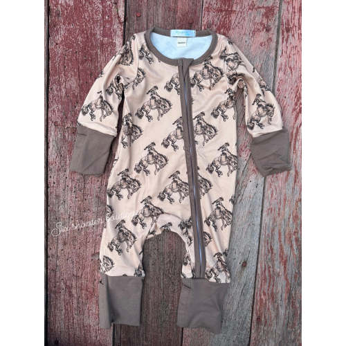 Rank ride baby sleeper/ with fold over hands and feet