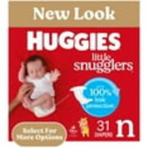 Huggies Little Snugglers Baby Diapers, Size Newborn (up to 10 lbs), 31 Ct (Select for More)