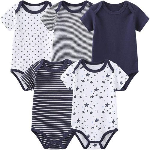 Chamie Newborn Baby Bodysuit 5-Pack Short Sleeve Baby Clothes for Boys and Girls