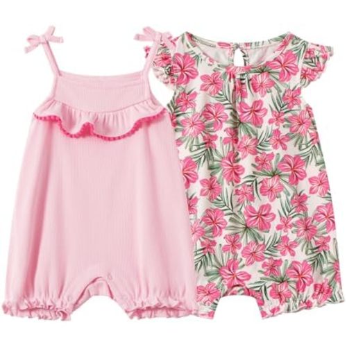 2-Pack Baby Girl Clothes Newborn Girl Outfits Baby Girl Gifts Toddler Summer Clothes Bodysuits Set