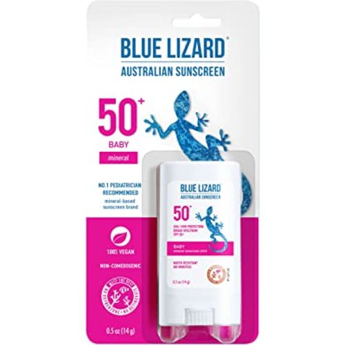 Blue Lizard BABY Mineral Sunscreen Stick with Zinc Oxide, SPF 50+, Water Resistant, UVA/UVB Protection - Easy to apply, Fragrance Free, .5 oz