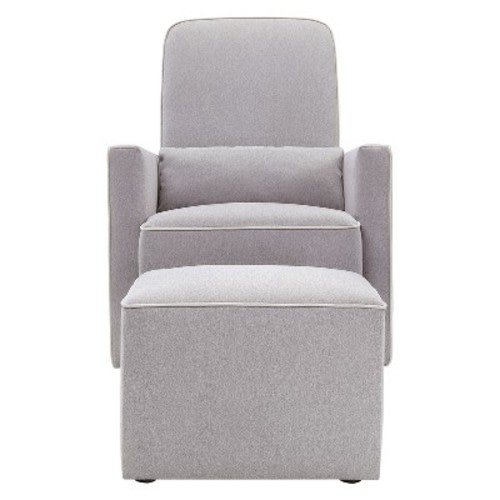 Davinci Olive Glider And Ottoman - Gray/cream