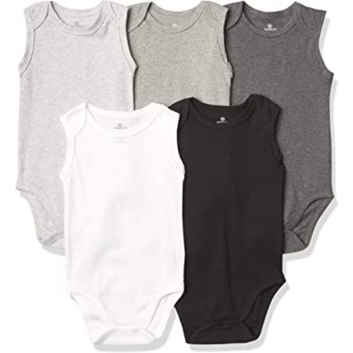 HonestBaby Multipack Sleeveless and Cami Bodysuits One-Piece 100% Organic Cotton for Infant Baby Boys, Girls, Unisex