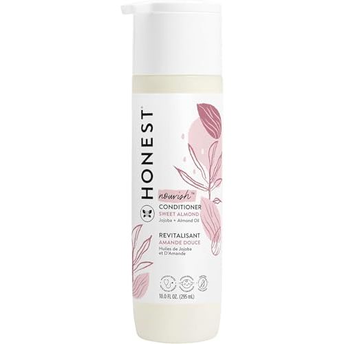 The Honest Company Silicone-Free Conditioner | Gentle for Baby | Naturally Derived, Tear-free, Hypoallergenic | Sweet Almond Nourish, 10 fl oz