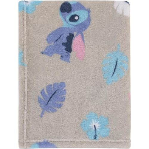 Disney Stitch Gray, Blue, Aqua, and White Super Soft Plush Baby Blanket