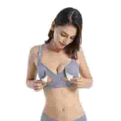 WAJCSHFS Maternity Bra Women Plus Size Nursing Bra for Breastfeeding (Grey,L/38/85)