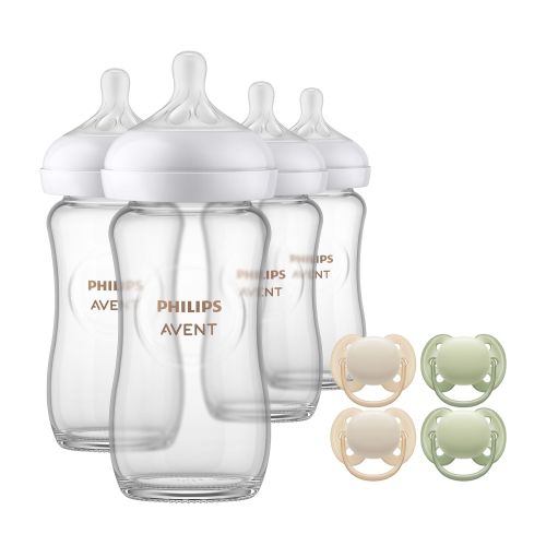 Philips Ultra Soft Pacifier 0-6m + Nat ResponseGlass Bottle
