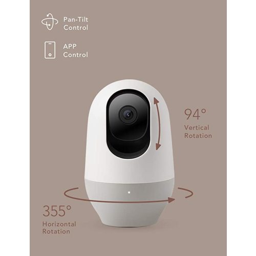 nooie Baby Monitor, WiFi Pet Camera Indoor, 360-degree IP Camera, 1080P Home Security Camera, Motion Tracking, Super IR Night Vision, Works with Alexa, Two-Way Audio, Motion & Sound Detection