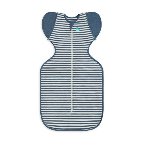 Love to Dream Swaddle UP Transition Bag, Patented Zip-Off Wings, Gently Help Baby Safely Transition from Being Swaddled to arms Free Before Rolling Over, Stripe Denim Blue, Large, 19-24 lbs