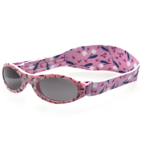 Baby Wrap Around Sunglasses - Bubzee Polarized Wrap Around - Petite Cherry Floral