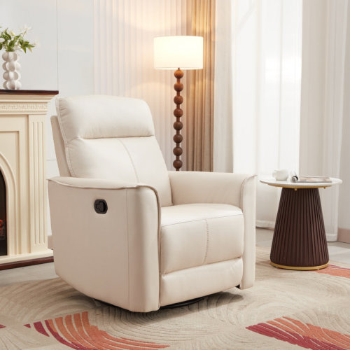 Tayani 31.5" Wide Modern Comfortable Upholstered Swivel And Rocker Manual Recliner