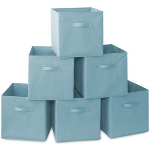 Casafield Set of 6 Collapsible Fabric Storage Cube Bins, Foldable Cloth Baskets for Shelves and Cubby Organizers