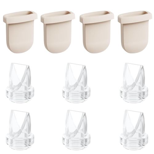 6pcs Duckbill Valves and 4pcs Silicone Diaphragms Compatible with eufy S1 Pro/S1/E10/E20 Breast Pump, Replace for Lansinoh Discreet Duo/NCVI/NICEGREEN/Nuliie/Zooawa S32 Breast Pump Parts