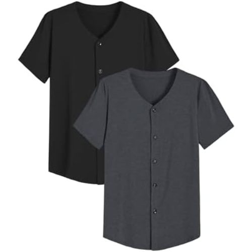 Latuza Men's Bamboo Viscose Button Down Pajama Shirt 2 Pack