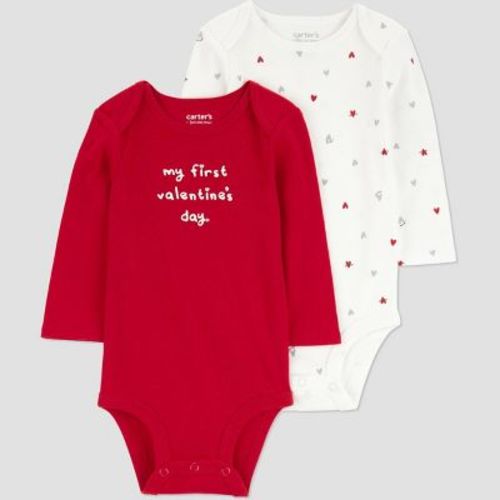 Carter's Just one you® Baby 2pk My First Valentines Day Bodysuit - Red/White