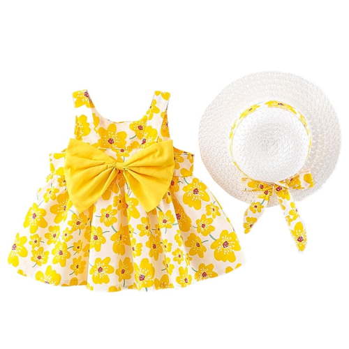 FYMNSI Infant Baby Girl Dress Toddler Girl Clothes Backless Sleeveless Flower Sundress Summer Dresses 6-12 Months