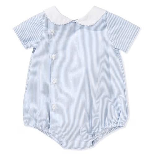 Edgehill Collection Baby Boys Newborn-24 Months Peter Pan Collar Stripe Bubble Romper | Dillard's
