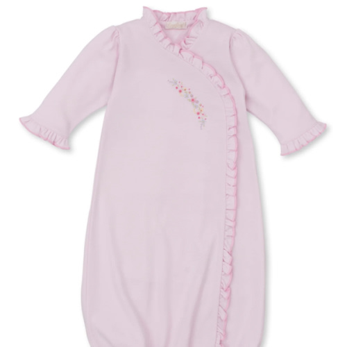 Kissy Kissy Premier Flowers & Vines Hand Emb. Sack in Pink - NB