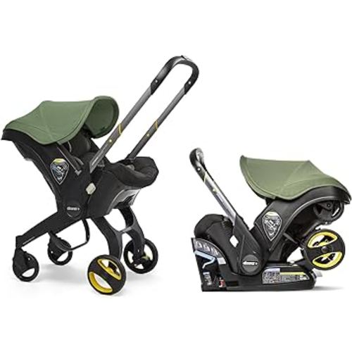 Doona Infant Car Seat & Latch Base - Rear Facing ,Car Seat to Stroller in Seconds - US Version, Desert Green