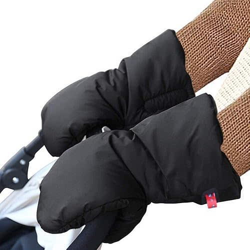 Warm Muff Stroller Gloves, Winter Waterproof Anti-Freeze Extra Thick Stroller Hand Muff Winter Stroller Mittens Warmer Gloves (Black)