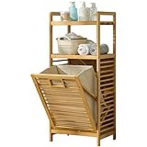 Amazon.com: Giantex Laundry Hamper Tilt-Out Laundry Linen Hamper Bamboo Freestanding Clothes Basket W/Shelf & Removable Liner, Storage Laundry Shelf for Bathroom Living Room Bedroom, 16’’x13’’x37.5’’(L x W x H) : Home & Kitchen