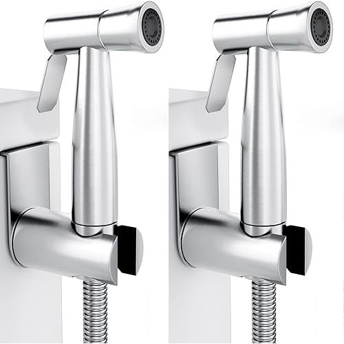 Purrfectzone 2 Pack Bidet Sprayer for Toilet, Handheld Bedet Shower Kit, Easy-to-Install Toilet Bidet Shattaf, Hand Held Stainless Steel Bedet with Adjustable Flow, handheld Cloth Diaper set