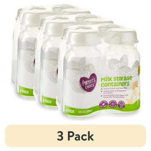 (3 pack) Parent's Choice Milk Storage Containers, 0+ Months, 5 fl oz, 4 Pack
