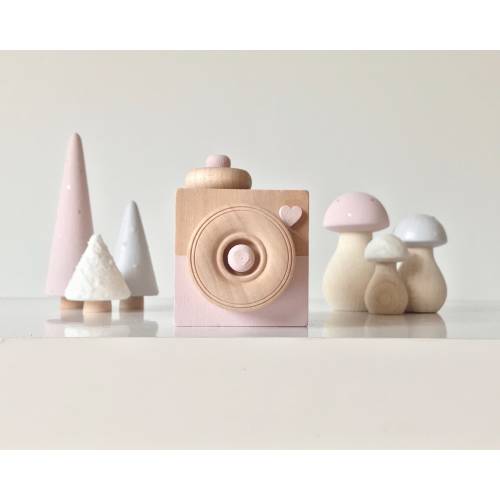 Baby Girl Gift - Nordic Nursery Decor - Wooden Toys, Trees & Mushrooms - Mauve Home Decor