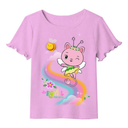 Little & Big Kid Girls Crew Neck Short Sleeve Regular Fit Gabby's Dollhouse Graphic T-Shirt