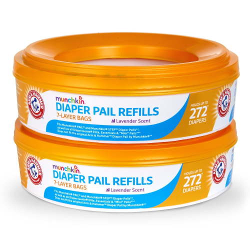 Munchkin® Arm & Hammer Diaper Pail Refill Rings, Holds up to 544 Newborn Diapers, 2 Pack C27
