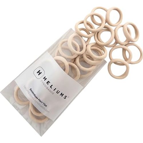 Heliums Small Soft Hair Ties - Blonde - 1 Inch Mini Nylon Bands, No Damage Ponytail Holders for Kids, Braids, and Thin Hair - 30 Count