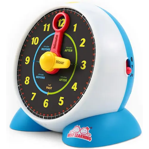 BEST LEARNING Learning Clock - Educational Talking Learn to Tell Time Teaching Light-Up Toy with Quiz and Music Sleep Mode - Toddlers & Kids Ages 3, 4, 5, 6 Years Old Boy and Girl Gift for Birthdays