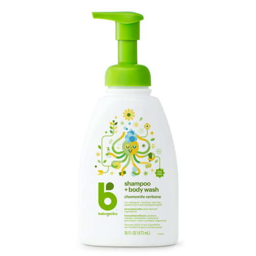 Babyganics Baby Shampoo + Body Wash Pump Bottle, Fragrance Free, 16oz
