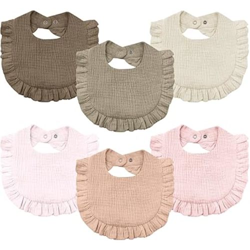 Baby Muslin Bibs Bandana Drool Bibs for Unisex Boys & Girls, Soft and Absorbent Cotton Teething Drooling Bib Set for Newborn Toddler