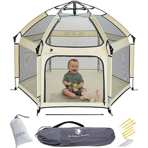 POP 'N GO Baby Playpen - Indoor & Outdoor Playpen for Babies and Toddlers - Baby Beach Tent, Foldable, Portable W/Canopy & Travel Bag - Pop Up Pack and Play Yard