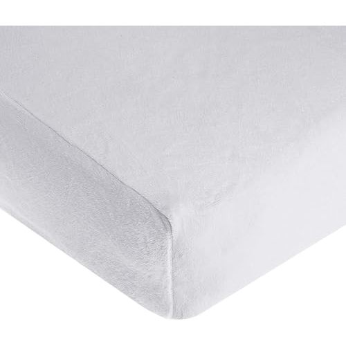 TL Care Heavenly Soft Chenille Fitted Crib Sheet 28" x 52", Warm and Cozy Neutral Chenille Sheet, White, for Boys and Girls, Fits Crib and Toddler Bed mattresses