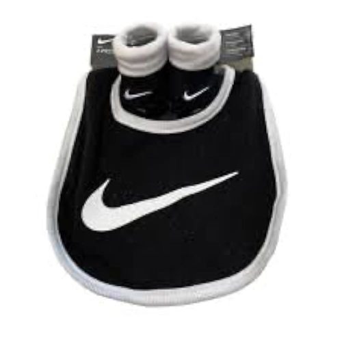 Nike 2 piece bib/booties 0-6 month, Newborn, Black
