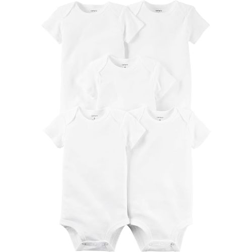 Carter's Baby White 5-Pack Short Sleeve Bodysuits 3 Months