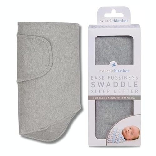 Miracle Blanket Swaddle Wrap - Newborn Essential Baby Blanket - Soft Sleep Sack Ideal for Newborns and Infants (Solid Heather Gray)