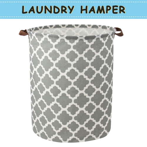 Howarmer Large Canvas Laundry Hamper, Laundry Basket for and , s Clothes Hamper with Lid, Cute Storage Bin Organizer,Big and Small Flowers