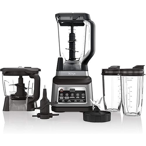 Ninja BN801C, Professional Plus Kitchen System With Auto-iQ, 72oz Pitcher, Black/Silver, 1400W (Canadian Version)