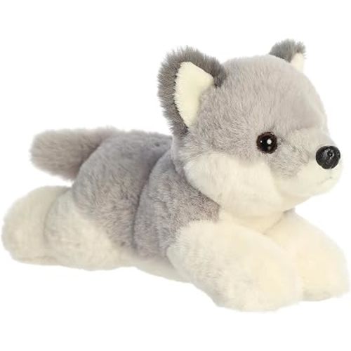 Aurora® Adorable Mini Flopsie™ Wolf Pup Stuffed Animal - Mini Companions Ready for Playful Adventures - for Kids All Ages, Toddlers, Adults, and Families - Gray 8 Inches