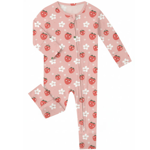 Charlie Play Strawberry Smiles - Bamboo Lyocell Zippy Romper