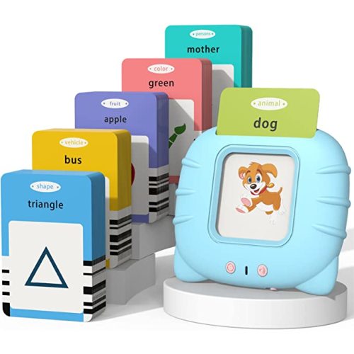 Spanish & English Talking Flash Cards for Toddlers 1 2 3 4 5 6, Audible Toys for Kids to Learn Spanish - 258 Cards and 516 Words(Pink)