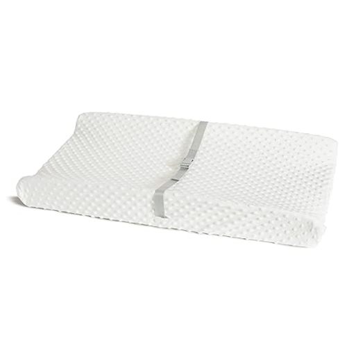 Munchkin Secure Grip Baby Diaper Changing Pad with Cover for Dresser, Waterproof and Wipeable, Contoured, Standard Size (16" x 31"), White