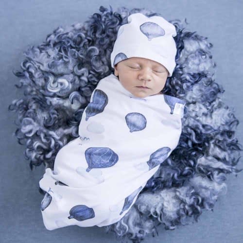 Cloud Chaser Organic Baby Swaddle with Beanie | Snuggle Hunny