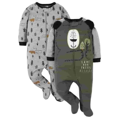 Gerber Baby Neutral Sleep ´N Play Footed Pajamas, 2-Pack, Sizes Preemie - 6/9 Months